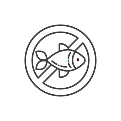 Fish allergy line color icon. Allergenic ingredient. Food intolerance. Sign for web page, mobile app, button, logo.