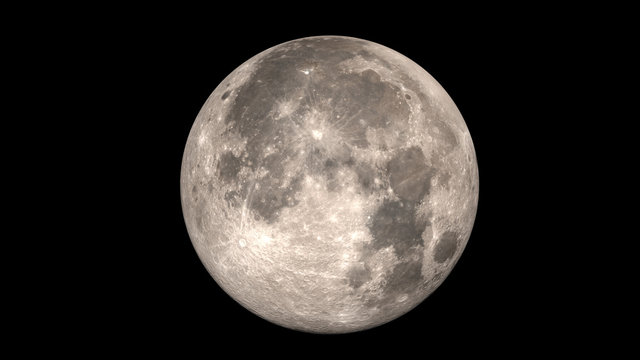 Full moon. Black background.. Elements of this image furnished by NASA.