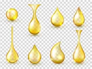 Fotobehang Oil drops realistic vector isolated illustrations collection © Vikivector