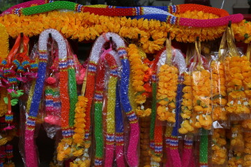 Colorful thai decoration with jasmin flowers