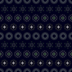 Abstract seamless pattern illustration of snowflakes.