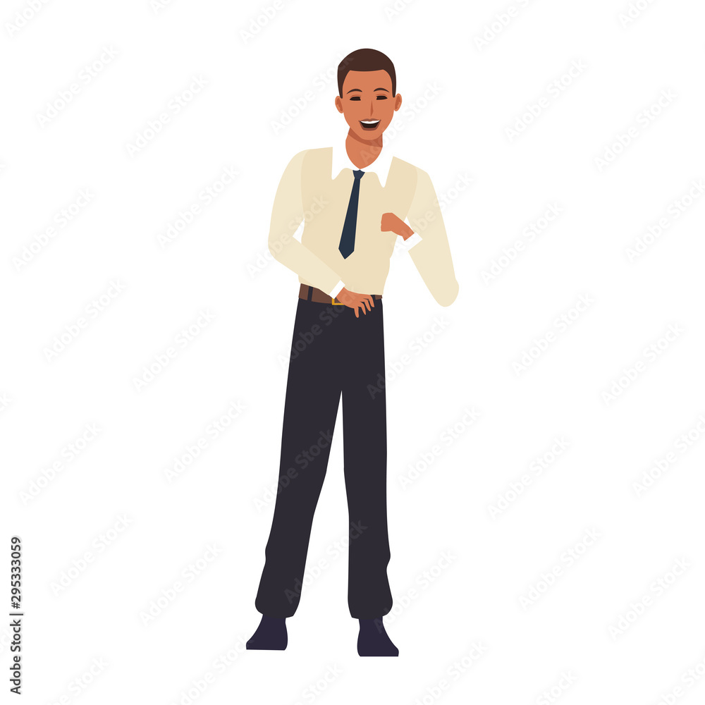 Canvas Prints cartoon man with tie, flat design