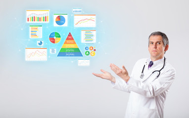 Middle aged nutritionist with nutrient intake concept