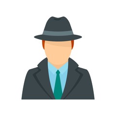 Police detective icon. Flat illustration of police detective vector icon for web design