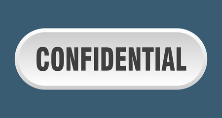 confidential button. confidential rounded white sign. confidential