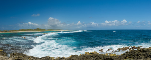 Panoramic View of the Anse des Chateaux Beach in Guadalupe