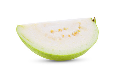 slice of guava fruit isolated on white background.
