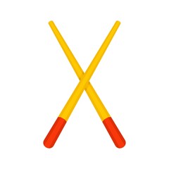 Wood chopsticks icon. Flat illustration of wood chopsticks vector icon for web design