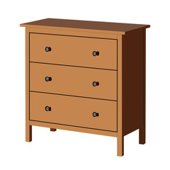 Chest of drawers realistic vector illustration isolated
