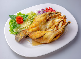 Fried Fish with Fish Sauce (Thai Food)