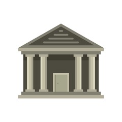 Stone courthouse icon. Flat illustration of stone courthouse vector icon for web design