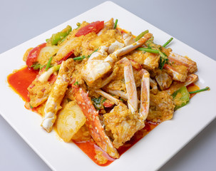 Fried crab with Curry Powder, Thai food