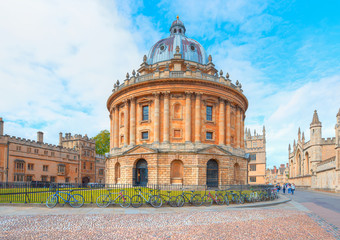 Obraz premium Bodleian Library (Science Library) with Radcliffe square - Oxford, United Kingdom