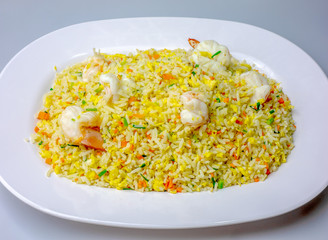 Thai fried rice with prawns