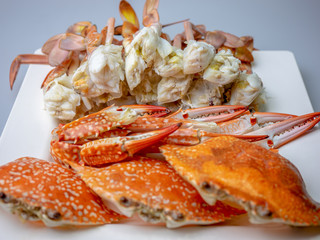 steamed crab thai food  