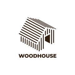 Wood house logo design vector template.Wood working symbol