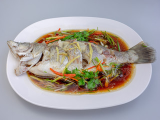 Steamed snapper with soy sauce