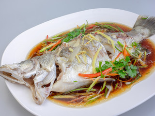 Steamed snapper with soy sauce