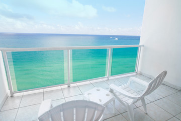 View of the crystal clear waters of the Atlantic OCean from the balcony