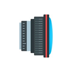 Fish eye lens icon. Flat illustration of fish eye lens vector icon for web design