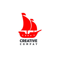 Ship sail logo vector
