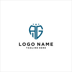 Fototapeta premium logo design for companies, Inspiration from the initial letters of the AG logo icon. - Vector