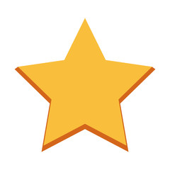 yellow star shape icon, flat design