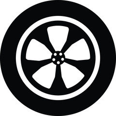 Obraz premium Car wheel icon symbol vector