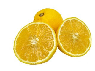 Obraz na płótnie Canvas slice of lemon isolated on white background
