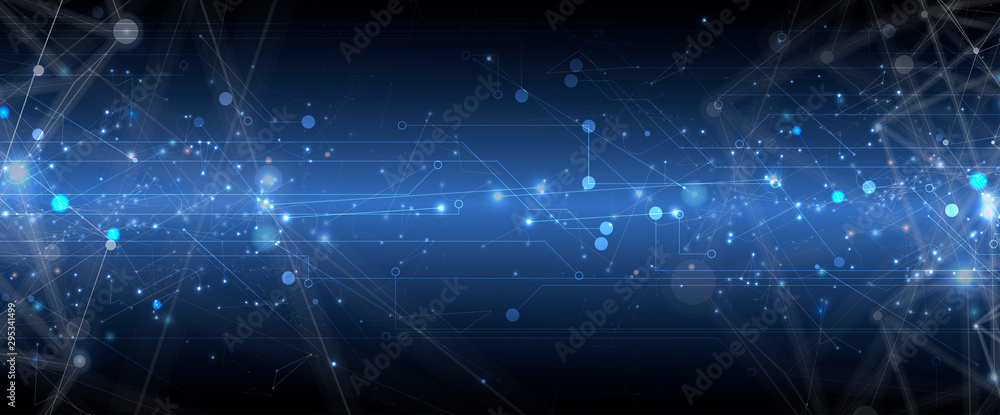 Poster Abstract circuit board futuristic technology processing background
