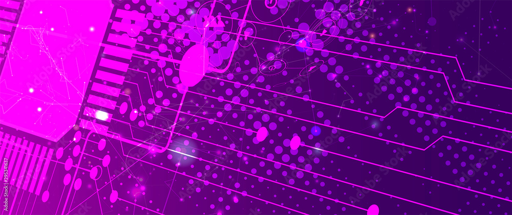 Aufkleber Abstract circuit board futuristic technology processing background