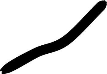 Black silhouette of Wireworm (larva of Click beetle) isolated on white background