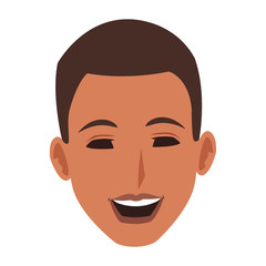 cartoon young man face icon, colorful design