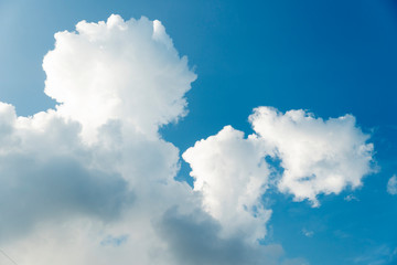 Bright sky and white clouds for nature background and textured.