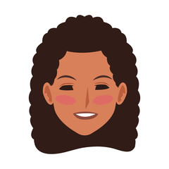 cartoon woman with hair curl design
