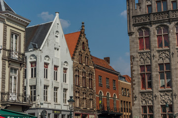 Fototapeta na wymiar Vintage street in Bruges Belgium.Europe landscape panorama old town.