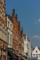 Fototapeta premium Vintage street in Bruges Belgium.Europe landscape panorama old town.