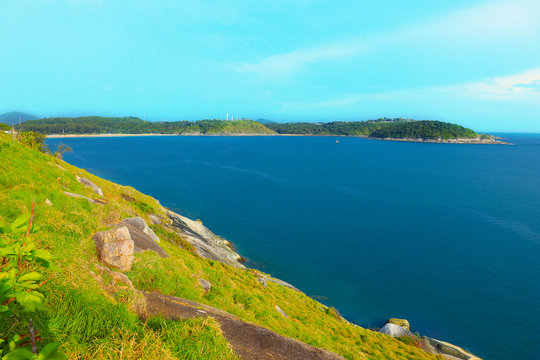 View of the coast at Krating cape Phuket Thailand.