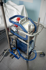 Medicine and health. Extracorporeal membrane oxygenation. Working ecmo machine in intensive care...