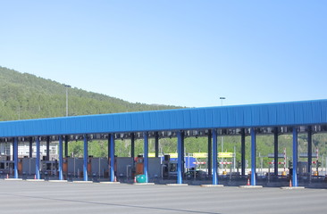 Highway road toll gate Madrid Spain - 295345093