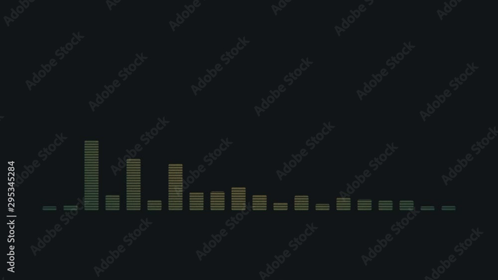 Poster equalizer audio spectrum colored level dynamic waves background