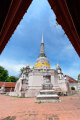 Phra Mahathat Chedi for Thai people visit and respect praying at Wat Kiean Bang Kaew in Khao Chaison District of Phatthalung, Thailand