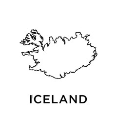 Iceland map vector design template