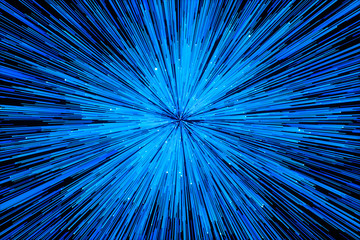 Fototapeta premium Blue glowing radial lines, magical lines, 3d rendering.