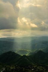 sunset in mountains