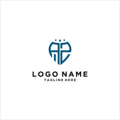 Obraz premium logo design for companies, Inspiration from the initial letters of the AZ logo icon. - Vector