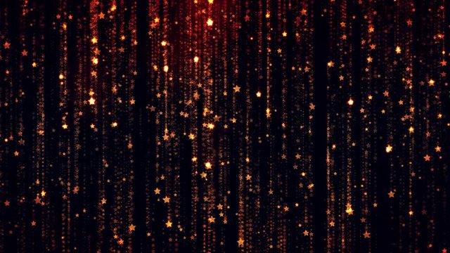4K quality dark cola color Christmas celebration background with shimmering stars falling down 
