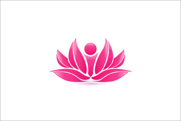 Pink Lotus Flower, abstract vector