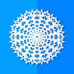 Vector illustration of white paper snowflake.