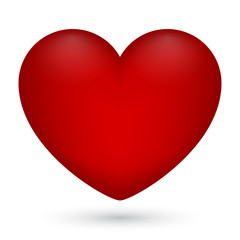 Vector illustration of red heart on white background for Valentine s Day.